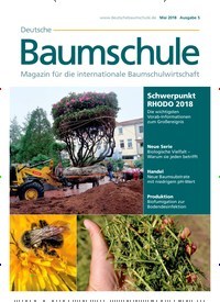 Titelbild der Ausgabe 5/2018 von Deutsche Baumschule. Diese Zeitschrift und viele weitere Naturzeitschriften, Landwirtschaftszeitungen und Umweltmagazine als Abo oder epaper bei United Kiosk online kaufen.
