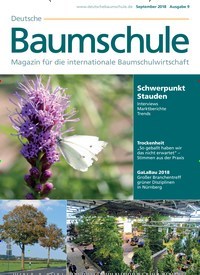 Titelbild der Ausgabe 9/2018 von Deutsche Baumschule. Diese Zeitschrift und viele weitere Naturzeitschriften, Landwirtschaftszeitungen und Umweltmagazine als Abo oder epaper bei United Kiosk online kaufen.