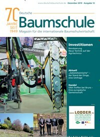 Titelbild der Ausgabe 12/2019 von Deutsche Baumschule. Diese Zeitschrift und viele weitere Naturzeitschriften, Landwirtschaftszeitungen und Umweltmagazine als Abo oder epaper bei United Kiosk online kaufen.