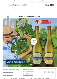 Titelbild der Ausgabe 3/2015 von dgw deutsche getränke wirtschaft. Diese Zeitschrift und viele weitere Gastronomiezeitschriften, Fashionmagazine, Beautymagazine als Abo oder epaper bei United Kiosk online kaufen.