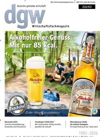 Titelbild der Ausgabe 3/2026 von dgw deutsche getränke wirtschaft. Diese Zeitschrift und viele weitere Gastronomiezeitschriften, Fashionmagazine, Beautymagazine als Abo oder epaper bei United Kiosk online kaufen.