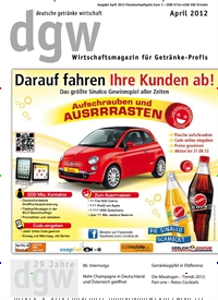 Titelbild der Ausgabe 4/2012 von dgw deutsche getränke wirtschaft. Diese Zeitschrift und viele weitere Gastronomiezeitschriften, Fashionmagazine, Beautymagazine als Abo oder epaper bei United Kiosk online kaufen.
