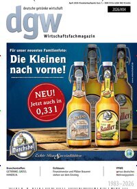 Titelbild der Ausgabe 4/2026 von dgw deutsche getränke wirtschaft. Diese Zeitschrift und viele weitere Gastronomiezeitschriften, Fashionmagazine, Beautymagazine als Abo oder epaper bei United Kiosk online kaufen.