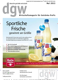 Titelbild der Ausgabe 5/2013 von dgw deutsche getränke wirtschaft. Diese Zeitschrift und viele weitere Gastronomiezeitschriften, Fashionmagazine, Beautymagazine als Abo oder epaper bei United Kiosk online kaufen.