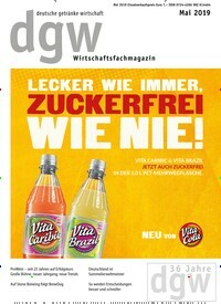Titelbild der Ausgabe 5/2019 von dgw deutsche getränke wirtschaft. Diese Zeitschrift und viele weitere Gastronomiezeitschriften, Fashionmagazine, Beautymagazine als Abo oder epaper bei United Kiosk online kaufen.