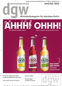 Titelbild der Ausgabe 7/2014 von dgw deutsche getränke wirtschaft. Diese Zeitschrift und viele weitere Gastronomiezeitschriften, Fashionmagazine, Beautymagazine als Abo oder epaper bei United Kiosk online kaufen.