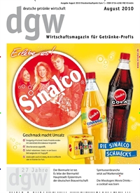 Titelbild der Ausgabe 8/2010 von dgw deutsche getränke wirtschaft. Diese Zeitschrift und viele weitere Gastronomiezeitschriften, Fashionmagazine, Beautymagazine als Abo oder epaper bei United Kiosk online kaufen.
