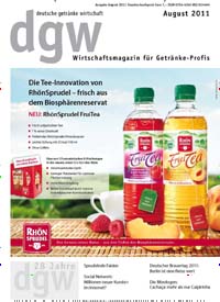 Titelbild der Ausgabe 8/2011 von dgw deutsche getränke wirtschaft. Diese Zeitschrift und viele weitere Gastronomiezeitschriften, Fashionmagazine, Beautymagazine als Abo oder epaper bei United Kiosk online kaufen.