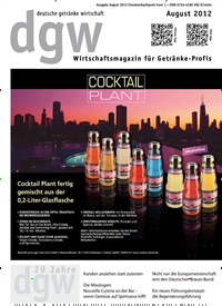 Titelbild der Ausgabe 8/2012 von dgw deutsche getränke wirtschaft. Diese Zeitschrift und viele weitere Gastronomiezeitschriften, Fashionmagazine, Beautymagazine als Abo oder epaper bei United Kiosk online kaufen.
