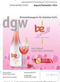 Titelbild der Ausgabe 9/2014 von dgw deutsche getränke wirtschaft. Diese Zeitschrift und viele weitere Gastronomiezeitschriften, Fashionmagazine, Beautymagazine als Abo oder epaper bei United Kiosk online kaufen.