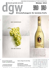 Titelbild der Ausgabe 10/2012 von dgw deutsche getränke wirtschaft. Diese Zeitschrift und viele weitere Gastronomiezeitschriften, Fashionmagazine, Beautymagazine als Abo oder epaper bei United Kiosk online kaufen.