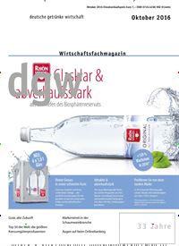 Titelbild der Ausgabe 10/2016 von dgw deutsche getränke wirtschaft. Diese Zeitschrift und viele weitere Gastronomiezeitschriften, Fashionmagazine, Beautymagazine als Abo oder epaper bei United Kiosk online kaufen.