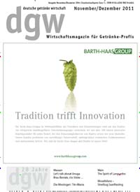 Titelbild der Ausgabe 12/2011 von dgw deutsche getränke wirtschaft. Diese Zeitschrift und viele weitere Gastronomiezeitschriften, Fashionmagazine, Beautymagazine als Abo oder epaper bei United Kiosk online kaufen.