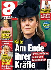 Titelbild der Ausgabe 47/2025 von die aktuelle. Diese Zeitschrift und viele weitere Frauenzeitschriften als Abo oder epaper bei United Kiosk online kaufen.