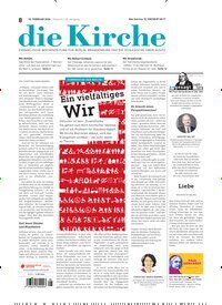 Titelbild der Ausgabe 8/2026 von Die Kirche. Diese Zeitschrift und viele weitere Kunstmagazine und Kulturmagazine als Abo oder epaper bei United Kiosk online kaufen.