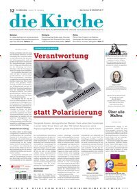 Titelbild der Ausgabe 12/2026 von Die Kirche. Diese Zeitschrift und viele weitere Kunstmagazine und Kulturmagazine als Abo oder epaper bei United Kiosk online kaufen.