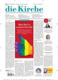 Titelbild der Ausgabe 39/2026 von Die Kirche. Diese Zeitschrift und viele weitere Kunstmagazine und Kulturmagazine als Abo oder epaper bei United Kiosk online kaufen.