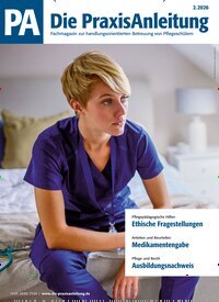 Titelbild der Ausgabe 2/2026 von Die PraxisAnleitung. Diese Zeitschrift und viele weitere Pflegezeitschriften und medizinische Fachzeitschriften als Abo oder epaper bei United Kiosk online kaufen.