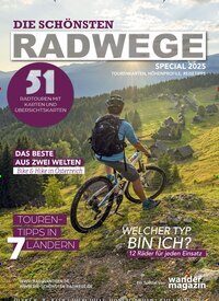 Titelbild der Ausgabe 1/2025 von Die schönsten Radwege. Diese Zeitschrift und viele weitere Reisemagazine, Freizeitmagazine und Wissensmagazine als Abo oder epaper bei United Kiosk online kaufen.