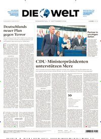 Titelbild der Ausgabe 180/2026 von Die Welt Gesamtausgabe. Diese Zeitschrift und viele weitere Zeitungsabos als Abo oder epaper bei United Kiosk online kaufen.