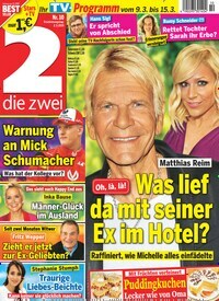 Titelbild der Ausgabe 10/2019 von die zwei. Diese Zeitschrift und viele weitere Programmzeitschriften als Abo oder epaper bei United Kiosk online kaufen.