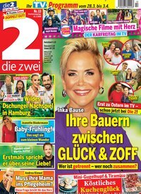 Titelbild der Ausgabe 13/2026 von die zwei. Diese Zeitschrift und viele weitere Programmzeitschriften als Abo oder epaper bei United Kiosk online kaufen.