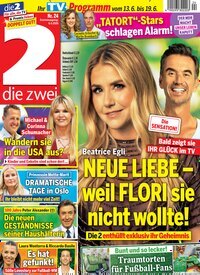 Titelbild der Ausgabe 24/2026 von die zwei. Diese Zeitschrift und viele weitere Programmzeitschriften als Abo oder epaper bei United Kiosk online kaufen.