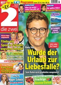 Titelbild der Ausgabe 25/2019 von die zwei. Diese Zeitschrift und viele weitere Programmzeitschriften als Abo oder epaper bei United Kiosk online kaufen.