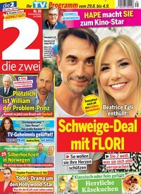 Titelbild der Ausgabe 35/2026 von die zwei. Diese Zeitschrift und viele weitere Programmzeitschriften als Abo oder epaper bei United Kiosk online kaufen.