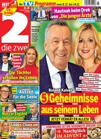 Titelbild der Ausgabe 45/2025 von die zwei. Diese Zeitschrift und viele weitere Programmzeitschriften als Abo oder epaper bei United Kiosk online kaufen.