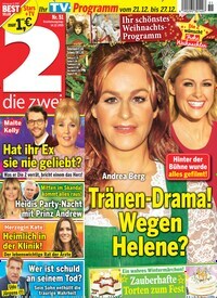 Titelbild der Ausgabe 51/2019 von die zwei. Diese Zeitschrift und viele weitere Programmzeitschriften als Abo oder epaper bei United Kiosk online kaufen.