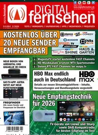 Titelbild der Ausgabe 2/2026 von Digital Fernsehen. Diese Zeitschrift und viele weitere Audiomagazine, Filmmagazine und Fotozeitschriften als Abo oder epaper bei United Kiosk online kaufen.