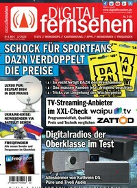 Titelbild der Ausgabe 3/2022 von Digital Fernsehen. Diese Zeitschrift und viele weitere Audiomagazine, Filmmagazine und Fotozeitschriften als Abo oder epaper bei United Kiosk online kaufen.