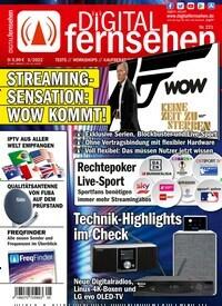 Titelbild der Ausgabe 5/2022 von Digital Fernsehen. Diese Zeitschrift und viele weitere Audiomagazine, Filmmagazine und Fotozeitschriften als Abo oder epaper bei United Kiosk online kaufen.