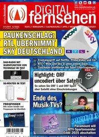 Titelbild der Ausgabe 6/2025 von Digital Fernsehen. Diese Zeitschrift und viele weitere Audiomagazine, Filmmagazine und Fotozeitschriften als Abo oder epaper bei United Kiosk online kaufen.