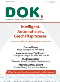 Titelbild der Ausgabe 1/2020 von DOK.magazin. Diese Zeitschrift und viele weitere Businessmagazine als Abo oder epaper bei United Kiosk online kaufen.