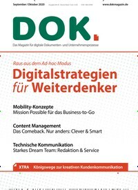 Titelbild der Ausgabe 4/2020 von DOK.magazin. Diese Zeitschrift und viele weitere Businessmagazine als Abo oder epaper bei United Kiosk online kaufen.