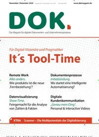 Titelbild der Ausgabe 5/2020 von DOK.magazin. Diese Zeitschrift und viele weitere Businessmagazine als Abo oder epaper bei United Kiosk online kaufen.