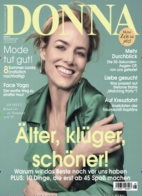 Titelbild der Ausgabe 8/2019 von Donna. Diese Zeitschrift und viele weitere Frauenzeitschriften als Abo oder epaper bei United Kiosk online kaufen.