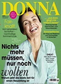 Titelbild der Ausgabe 8/2021 von Donna. Diese Zeitschrift und viele weitere Frauenzeitschriften als Abo oder epaper bei United Kiosk online kaufen.