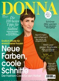 Titelbild der Ausgabe 9/2025 von Donna. Diese Zeitschrift und viele weitere Frauenzeitschriften als Abo oder epaper bei United Kiosk online kaufen.