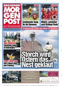 Titelbild der Ausgabe 79/2026 von Dresdner Morgenpost. Diese Zeitschrift und viele weitere Zeitungsabos als Abo oder epaper bei United Kiosk online kaufen.