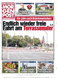 Titelbild der Ausgabe 219/2025 von Dresdner Morgenpost. Diese Zeitschrift und viele weitere Zeitungsabos als Abo oder epaper bei United Kiosk online kaufen.