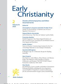Titelbild der Ausgabe 2/2025 von Early Christianity (EC). Diese Zeitschrift und viele weitere Kunstmagazine und Kulturmagazine als Abo oder epaper bei United Kiosk online kaufen.