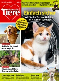 Titelbild der Ausgabe 6/2019 von Ein Herz für Tiere. Diese Zeitschrift und viele weitere Elternzeitschriften und Tierzeitschriften als Abo oder epaper bei United Kiosk online kaufen.