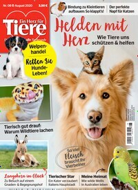 Titelbild der Ausgabe 8/2020 von Ein Herz für Tiere. Diese Zeitschrift und viele weitere Elternzeitschriften und Tierzeitschriften als Abo oder epaper bei United Kiosk online kaufen.