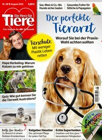 Titelbild der Ausgabe 8/2021 von Ein Herz für Tiere. Diese Zeitschrift und viele weitere Elternzeitschriften und Tierzeitschriften als Abo oder epaper bei United Kiosk online kaufen.