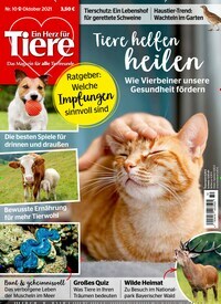 Titelbild der Ausgabe 10/2021 von Ein Herz für Tiere. Diese Zeitschrift und viele weitere Elternzeitschriften und Tierzeitschriften als Abo oder epaper bei United Kiosk online kaufen.