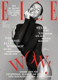 Titelbild der Ausgabe 1/2024 von Elle. Diese Zeitschrift und viele weitere Modemagazine und DIY-Magazine als Abo oder epaper bei United Kiosk online kaufen.