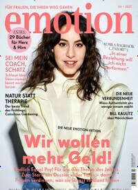 Titelbild der Ausgabe 4/2021 von emotion. Diese Zeitschrift und viele weitere Frauenzeitschriften als Abo oder epaper bei United Kiosk online kaufen.